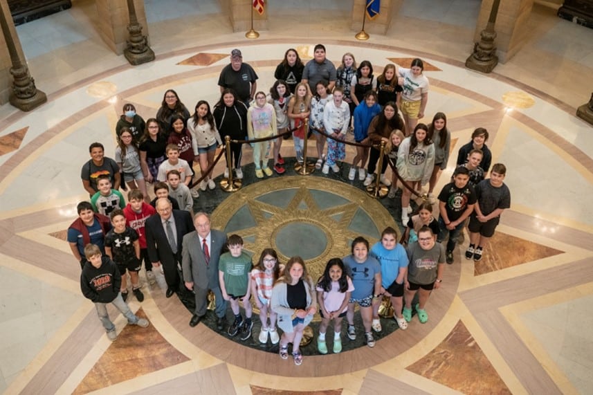 Gary Dahms with Children at Capitol
