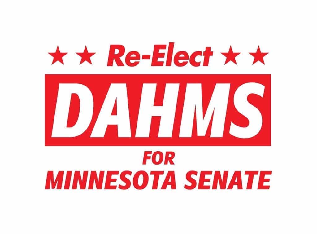 Re elect dahms for minnesota senate logo